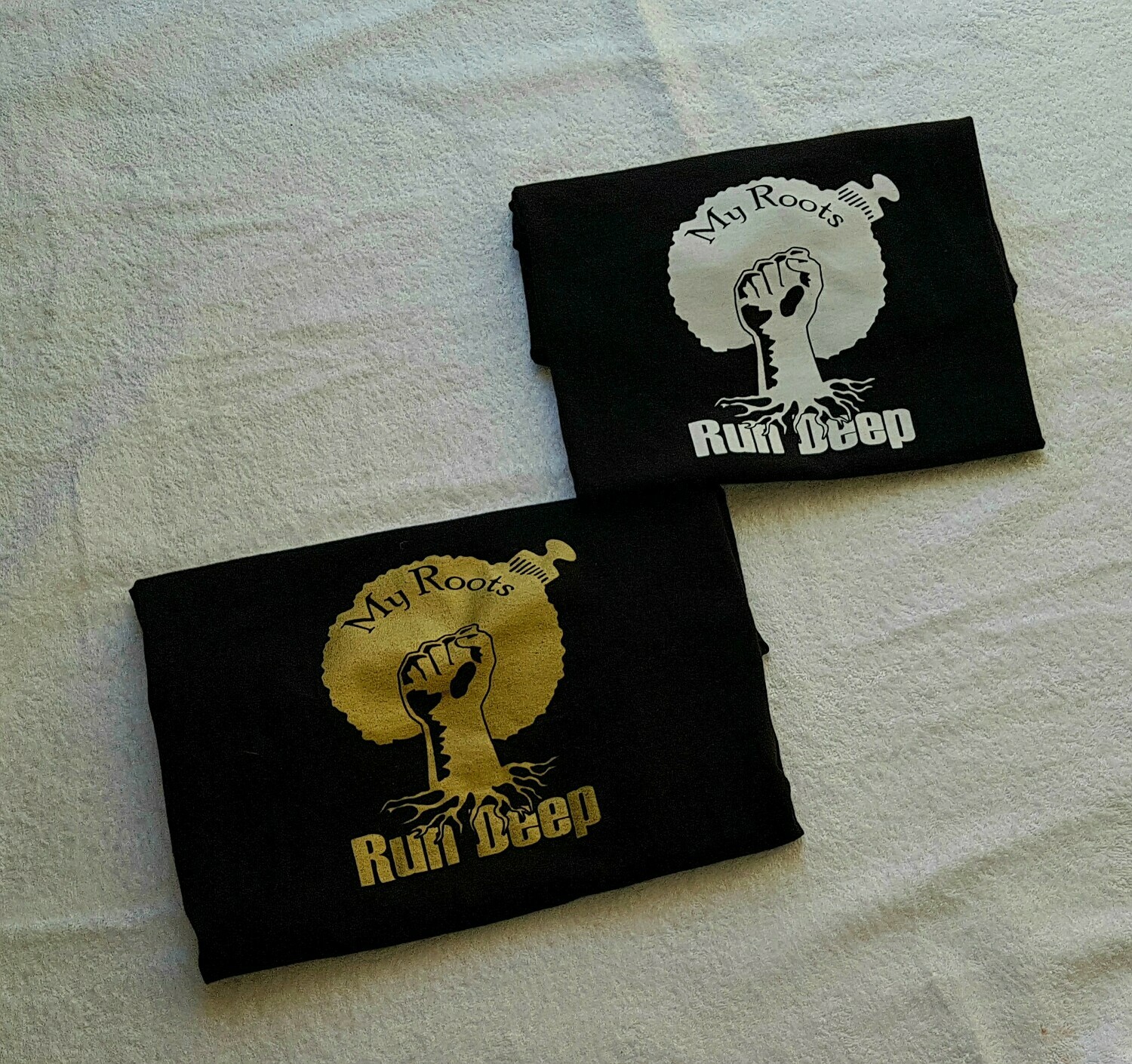 My Roots Run Deep Unisex t-shirt (Black &amp; White/Gold)