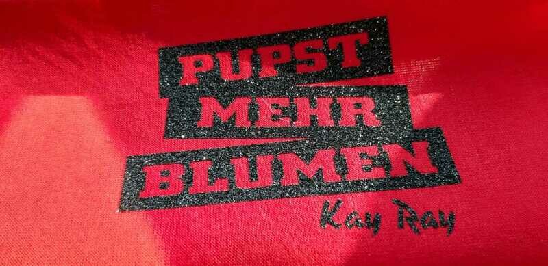 &quot;Pupst mehr Blumen&quot; Schnutenpulli in rot