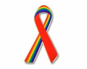 Magnet  Red Ribbon / Rainbow Ribbon