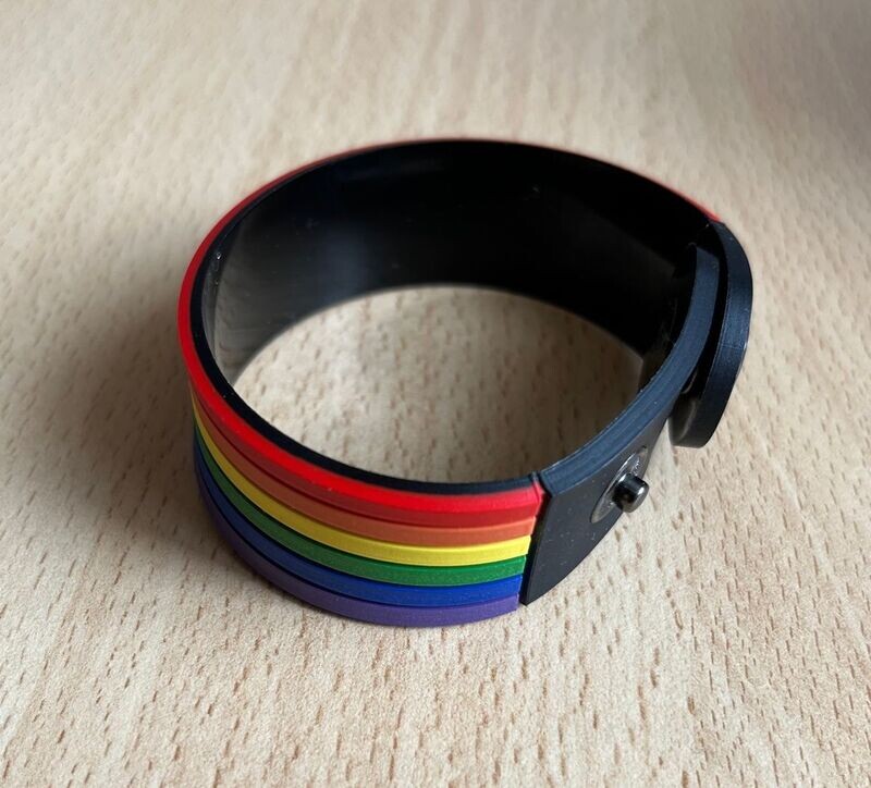 Silikonarmband Regenbogen mit Druckknopf