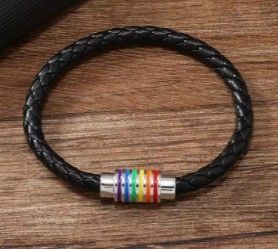 Lederarmband Regenbogen