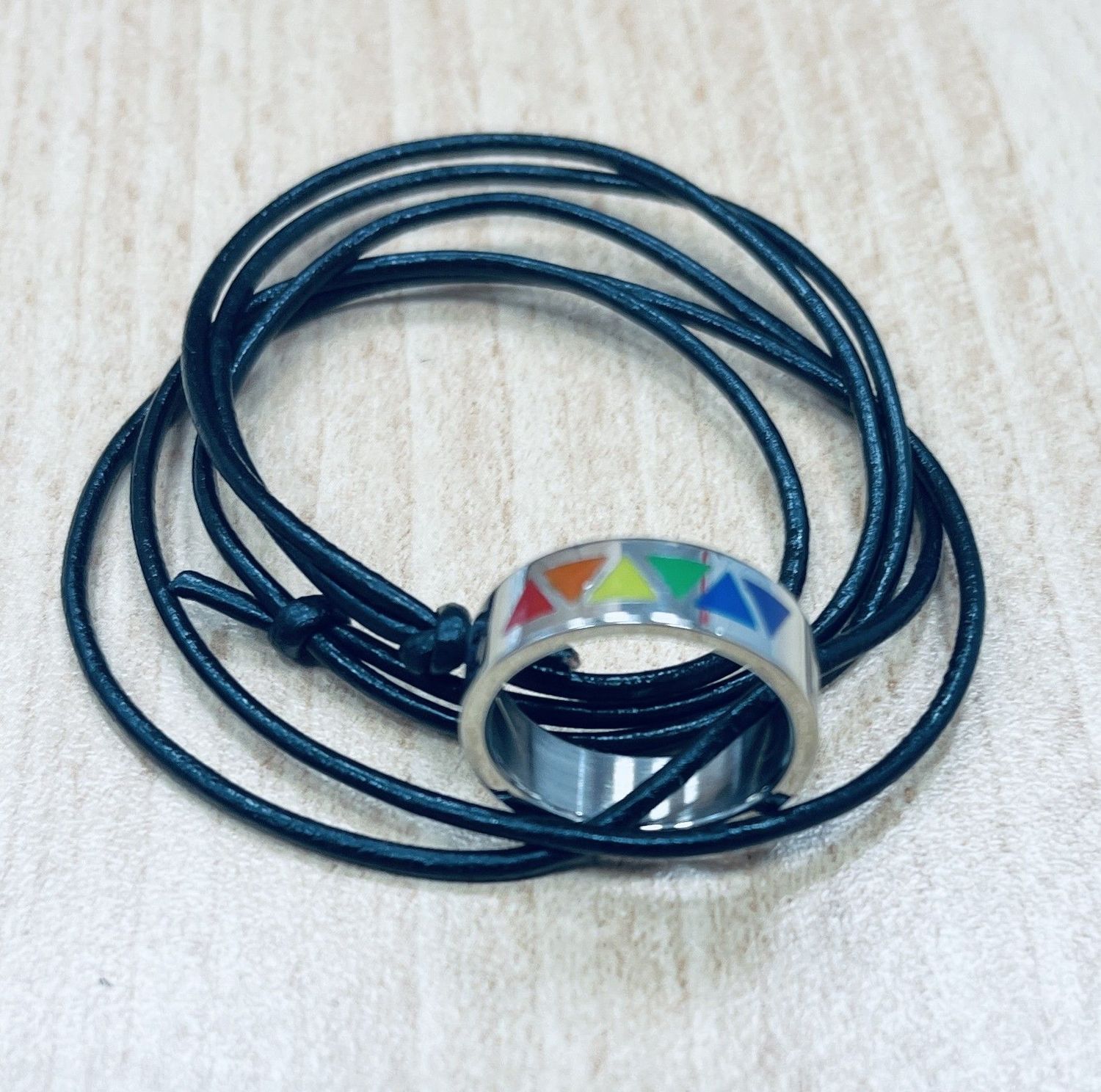 Kette Regenbogenring  Dreiecke klein