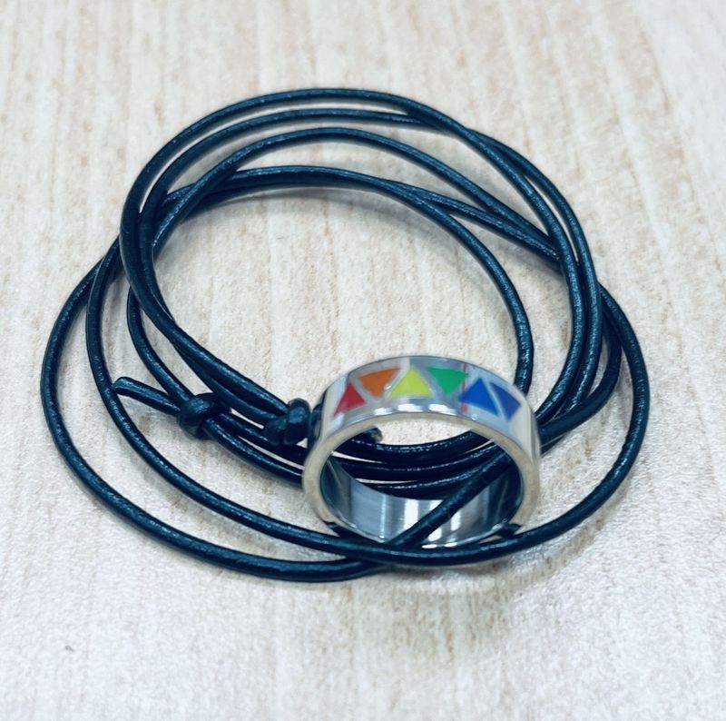 Kette Regenbogenring  Dreiecke klein