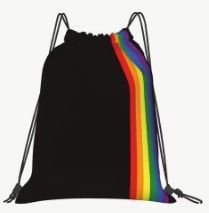 Regenbogen-Turnbeutel schwarz+vertikal