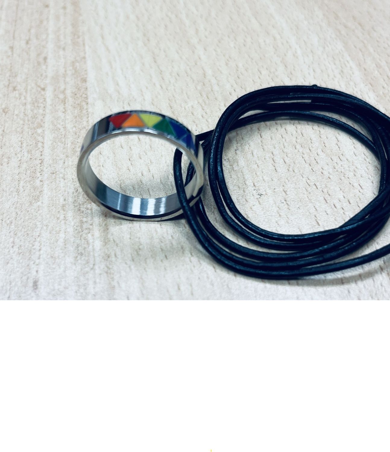 Kette Regenbogenring  Dreiecke groß