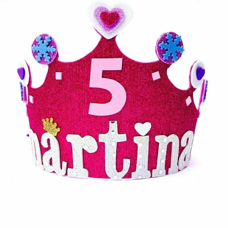 CORONA CUMPLEAÑOS MODELO SOL CON PURPURINA