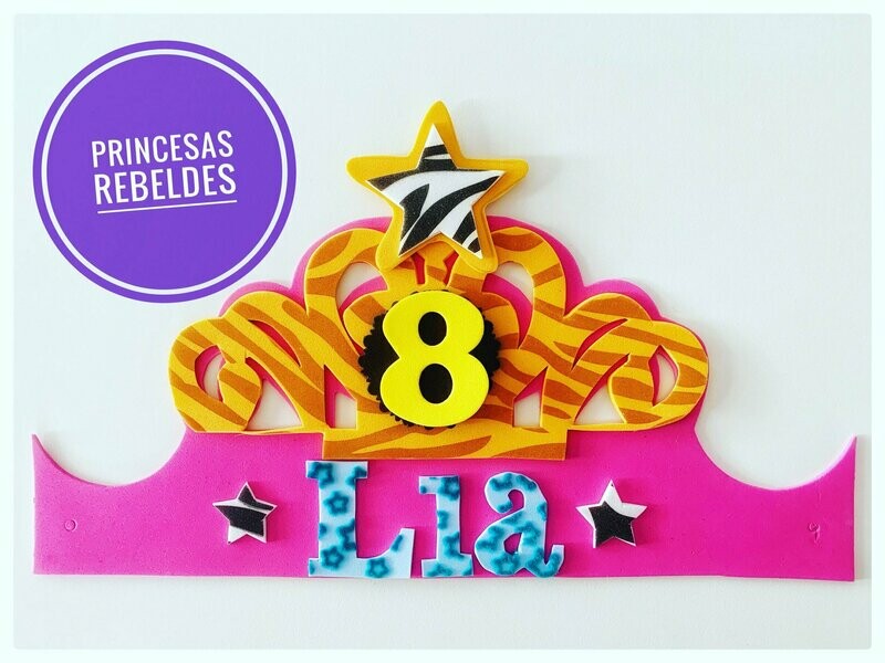 CORONA CUMPLEAÑOS MODELO REBLEDE CON NOMBRE