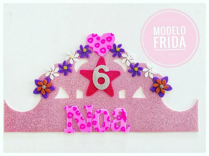 CORONA CUMPLEAÑOS CON NOMBRE MODELO FRIDA