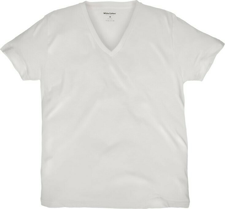 Camiseta White Cotton Cuello V-Eco White