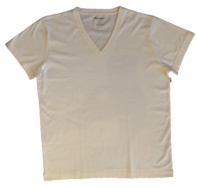 Camiseta White Cotton Cuello V - Natural