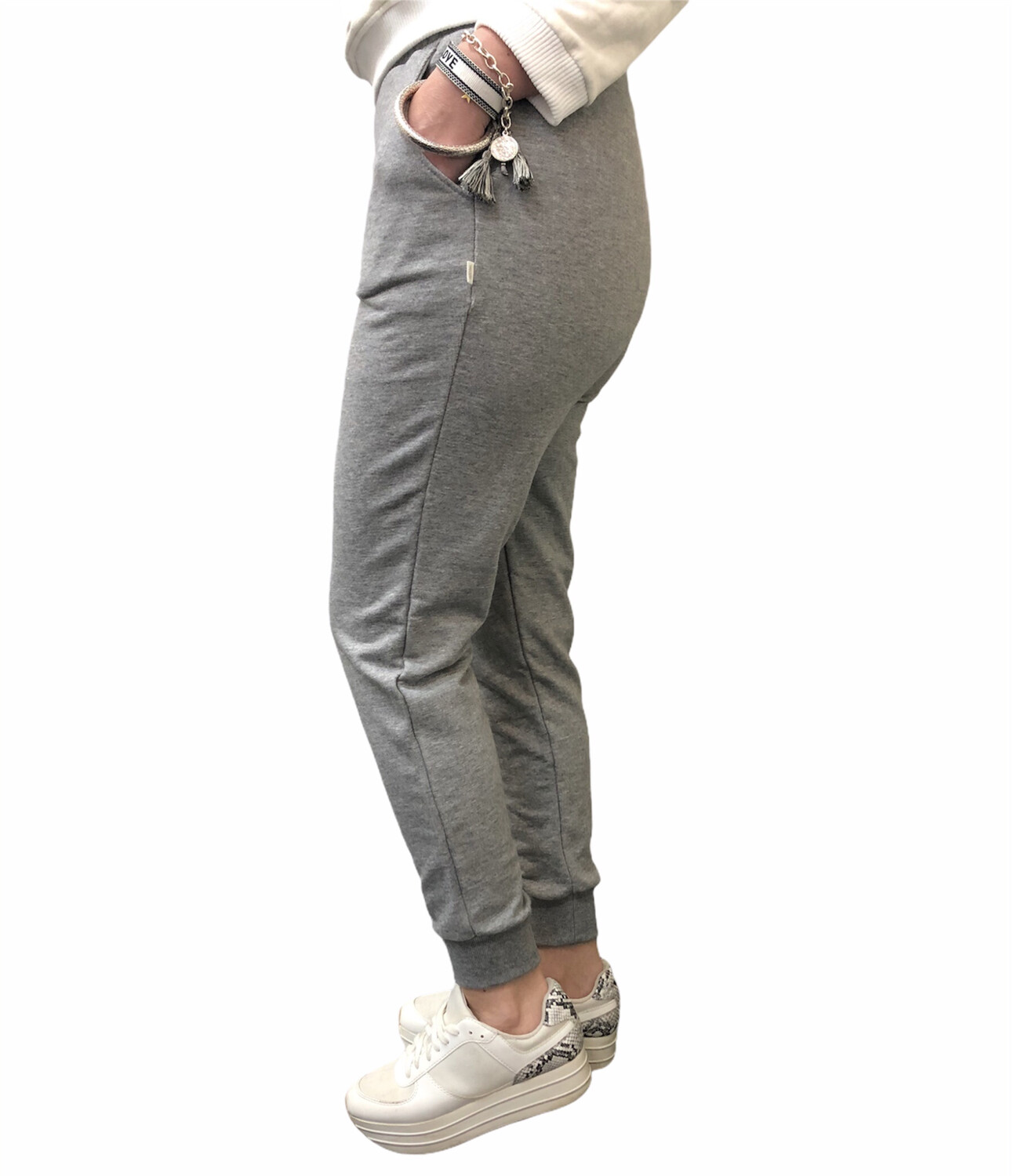 Jogger 100% French Terry Heather Grey