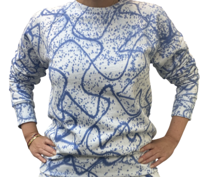 Sweatshirt Unisex de Franela Perchada - Tie Dye Azul