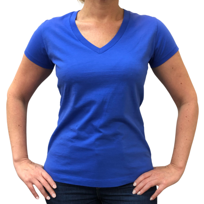 V Neck T-Shirt Dazzling Blue