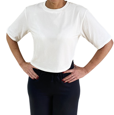 Boxy Crop Top - White
