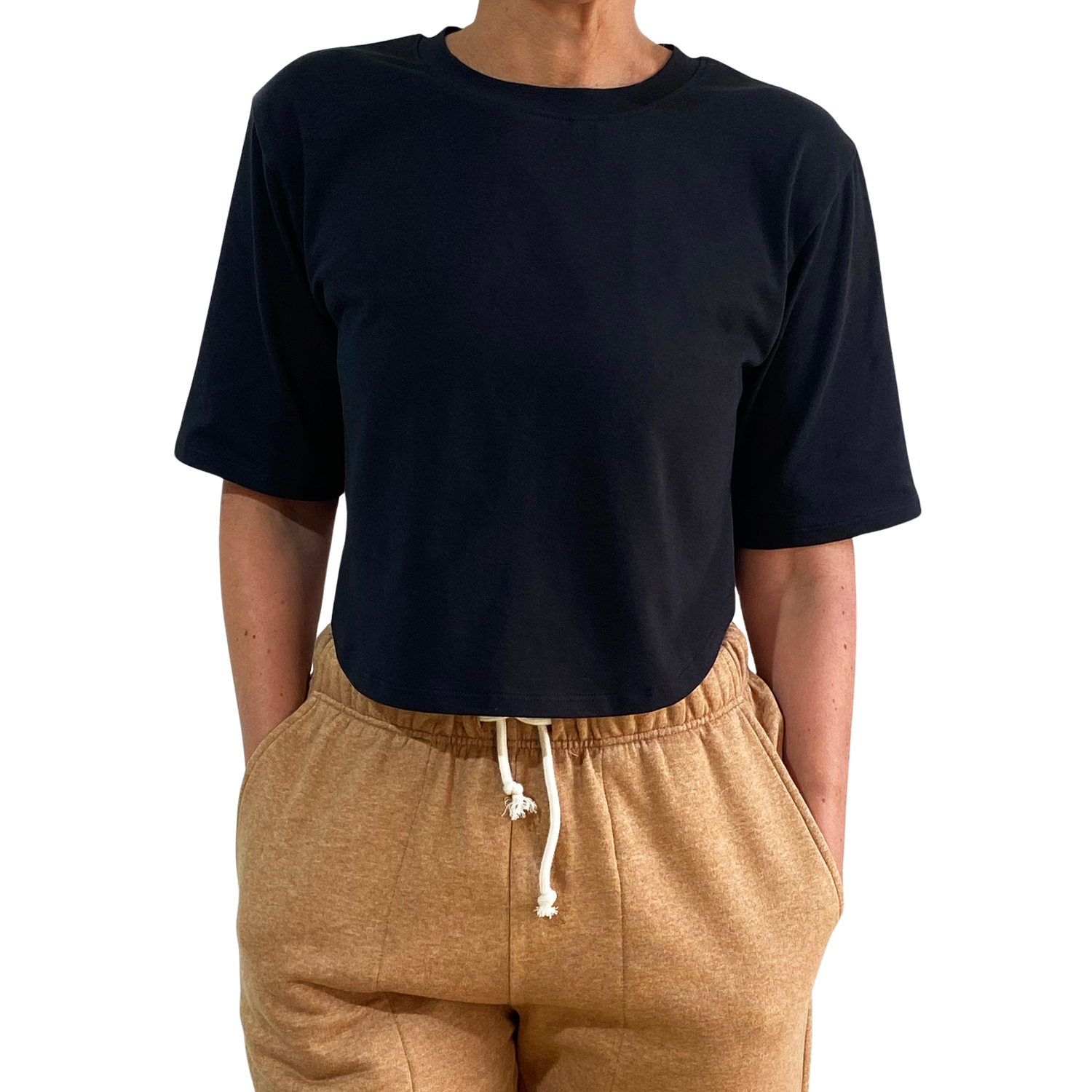 Boxy Crop Top - Black