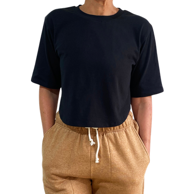 Boxy Crop Top - Black