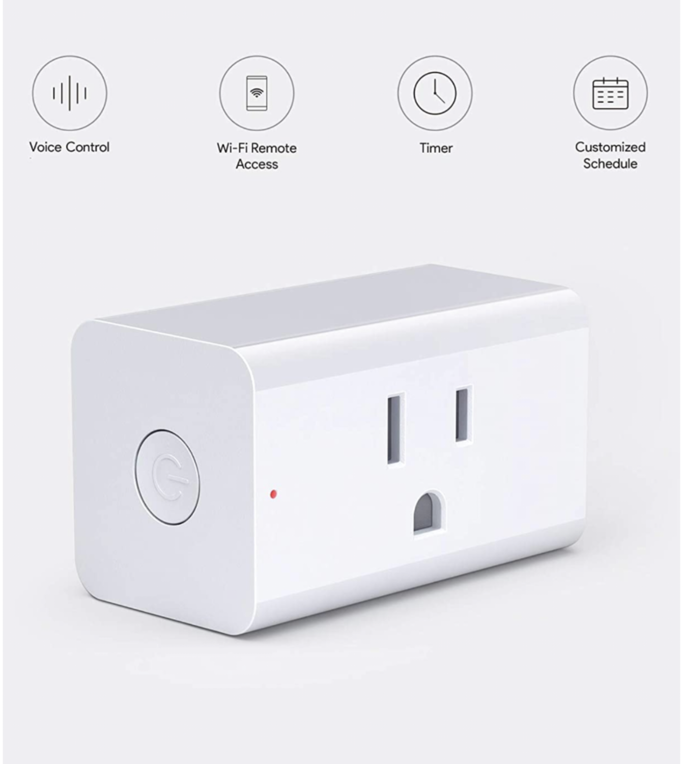 AUKEY Wi-Fi Smart Plug, Mini Smart Socket Compatible con Alexa, Google Assistant, IFTTT o la aplicación AUKEY Home, HUB no requerido