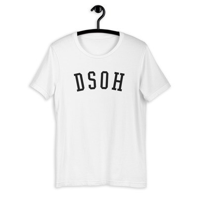 DSOH T-Shirt - COLLEGE LETTER STYLE, Color: White, Size: XS