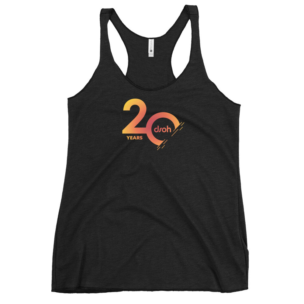 20 YEARS DSOH Women&#39;s Racerback Tank, Color: Vintage Black, Size: XS