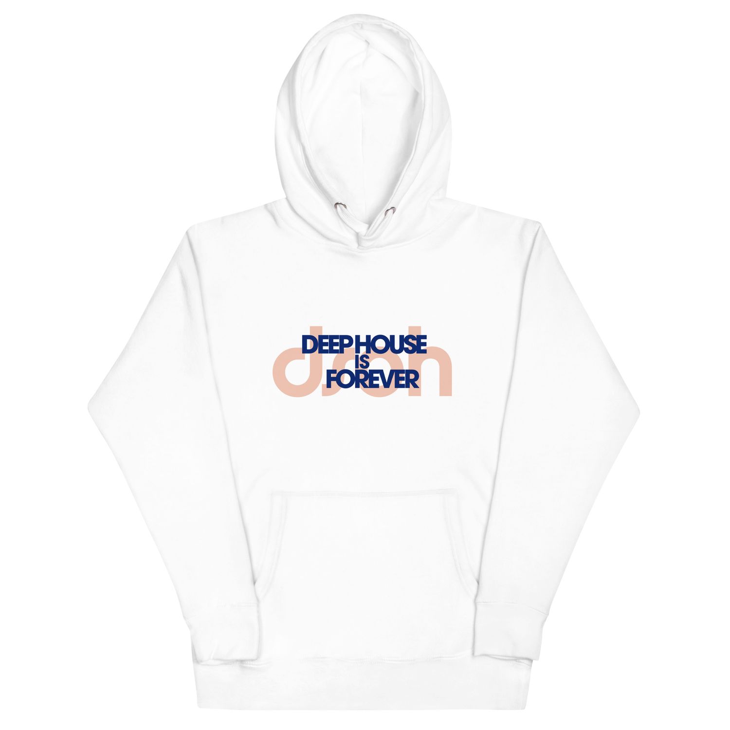 DEEP HOUSE IS FOREVER Hoodie, Color: White, Size: L