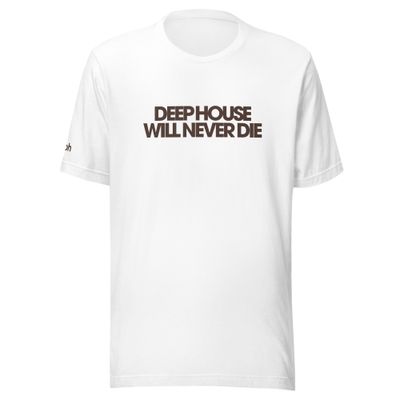 Deep House Will Never Die T-Shirt  (Navy Blue / White)  - South Africa Courier Delivery