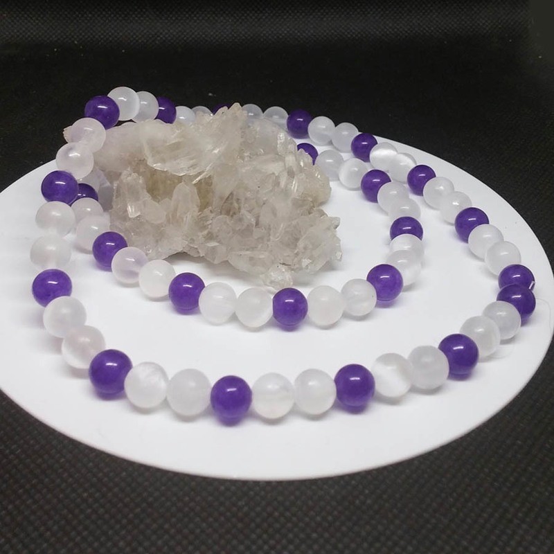 Selenite-Amethyst Necklace