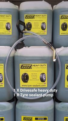 Drivesafe heavy duty commercial tyre sealant 12 x 20-litre & Pump