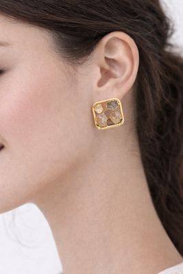 Solara Citrine Frame Studs