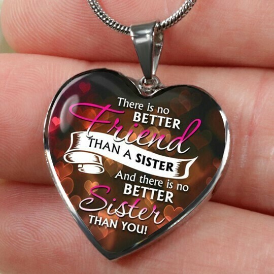 There Is No Better Sister Than You Love Heart Shape Pendant Necklace