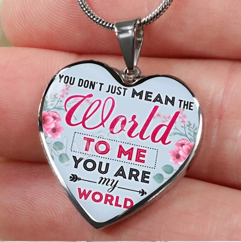 You Are My World Daughter Heart Pendant Necklace