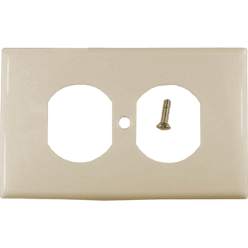 TAPA PLASTICA TOMA DOBLE BEIGE