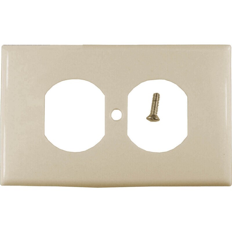 TAPA PLASTICA TOMA DOBLE BEIGE