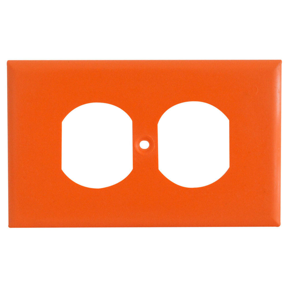 TAPA PLASTICA TOMA DOBLE NARANJA T/L
