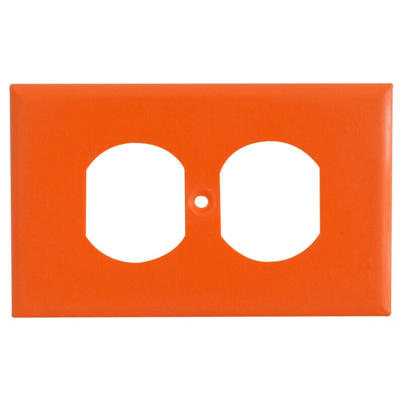TAPA PLASTICA TOMA DOBLE NARANJA T/L