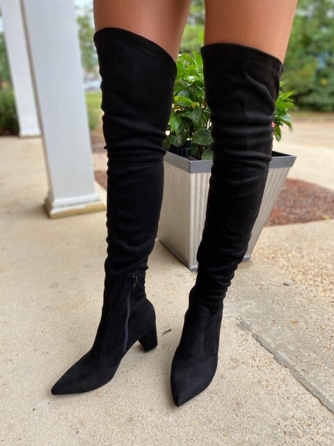 Wild Diva Black Knee Boots 