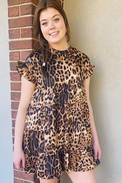 Leopard Baby Doll Dress 