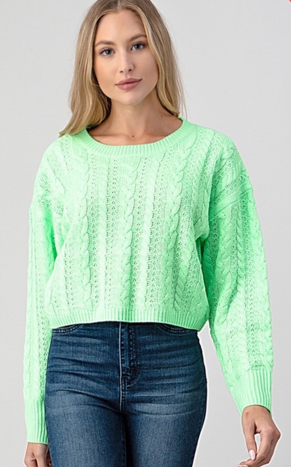 Cropped Sweater \ Bright Green 