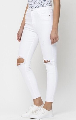 Cello High Rise Ankle Skinny White 