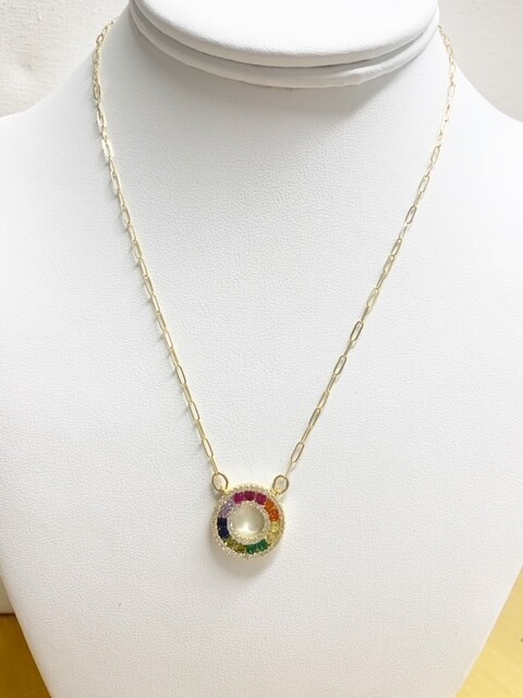 AA Rainbow Baby Necklace 16" with 2" Extender