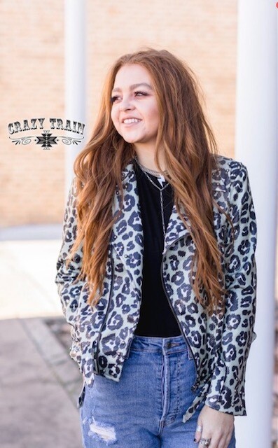 The Taylor Leather Jacket - Leopard 