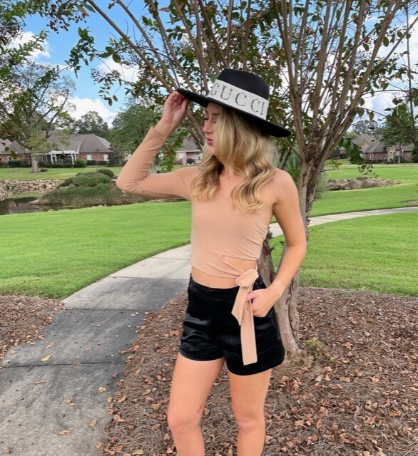 One Shoulder Side Tie - Mocha 