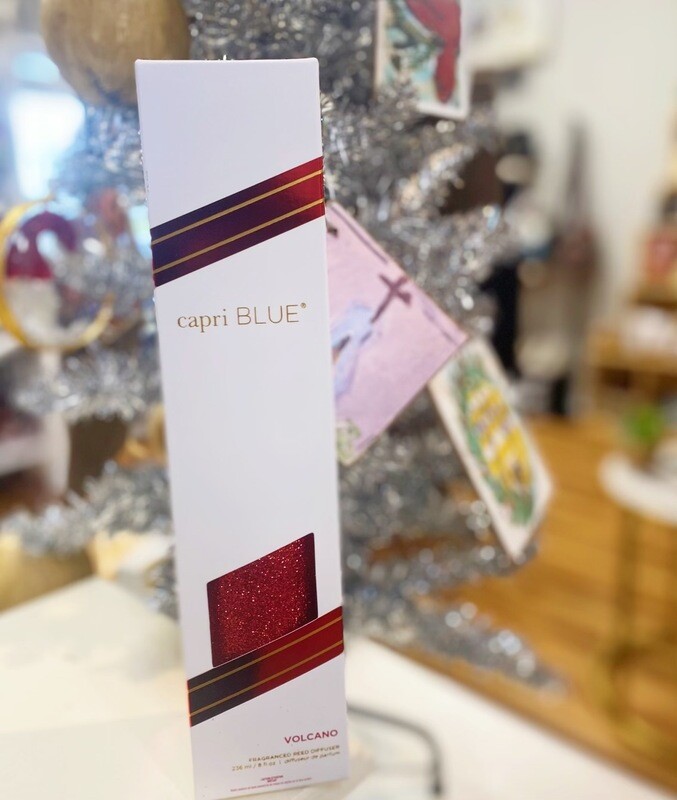 Capri Blue Glam Red Glitter Reed Diffuser, Volcano