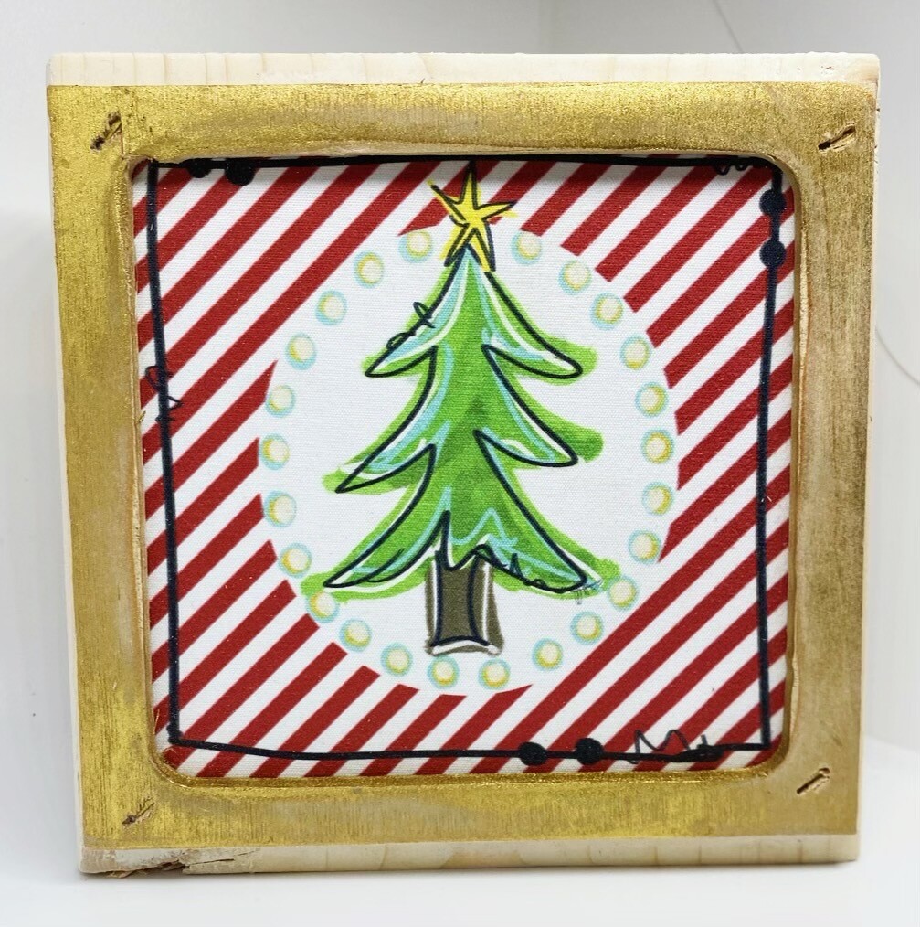 Christmas Blocks, Tree with Candy Cane Stripe
