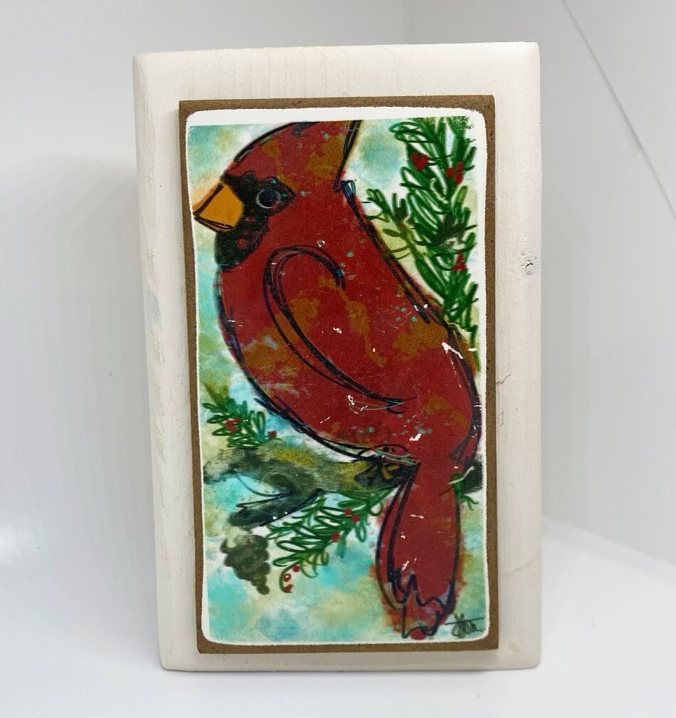 Christmas Blocks, Red Bird