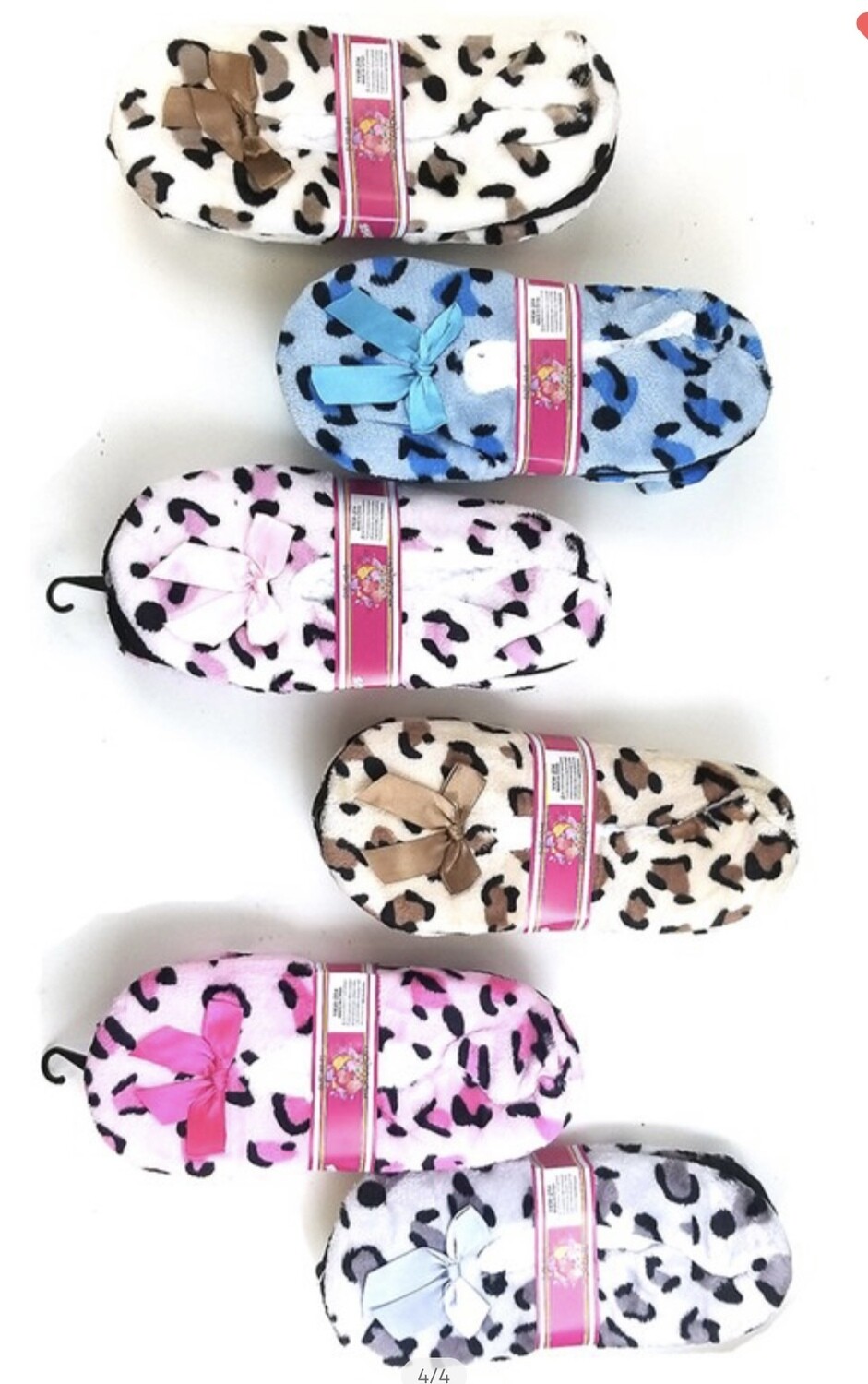 Leopard Indoor Slippers, One Size