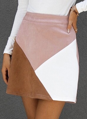 Multi Color Suede Skirt