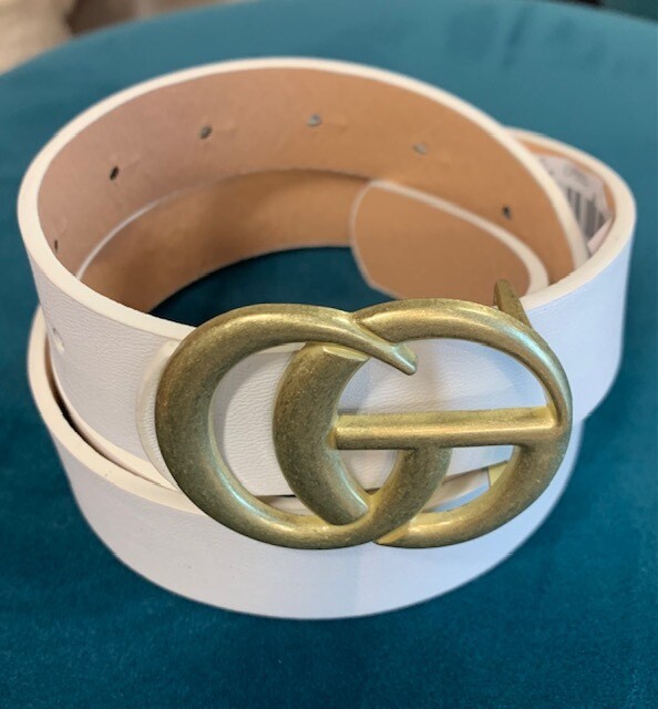 Fashion Belt, White, One Size
