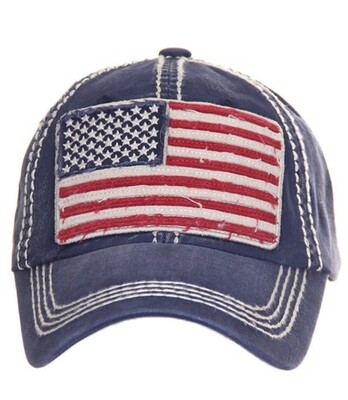American Flag Vintage Baseball Cap, Navy