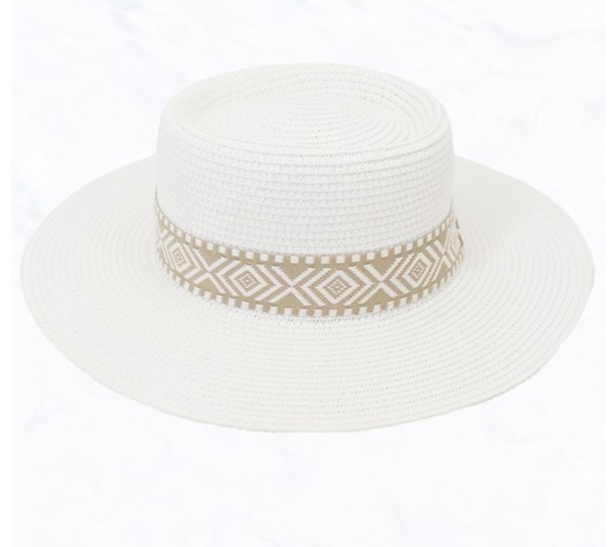 Sun Hat with Interchangeable Band, White