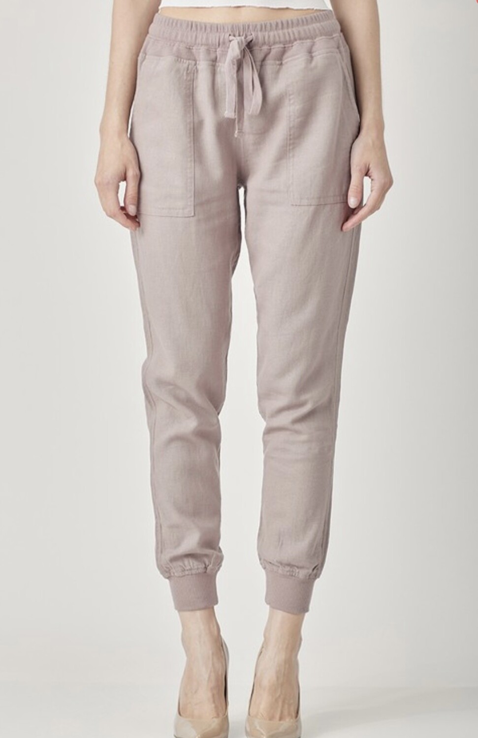 Linen Joggers, Rosy Brown